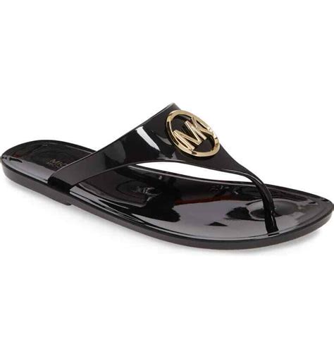 michael kors lillie jelly thong sandals|women's jilly flat sandals.